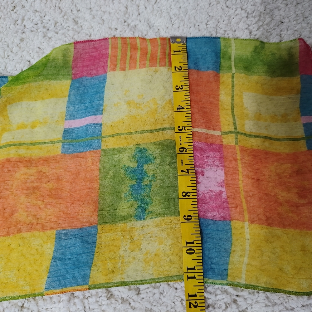 Vintage 1980s Vibrant Scarf - Picture 4 of 4